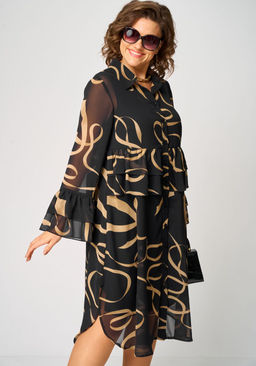 Платье EVA GRANT 7122 принт ленты