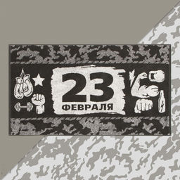 Полотенце махровое Этель «23 февраля», 50×90 см, 100% хлопок, 420 г/м², коричневое