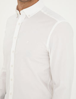 Beyaz Slim Fit Uzun Kollu G_mlek
