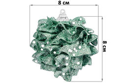 Набор 4 новогодних шаров 8х8 см Шишка зелёная в серебре - Elan gallery фото 2