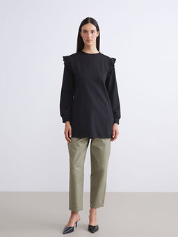 Bisiklet Yaka F?rf?rl? Kad?n Sweatshirt Tunik