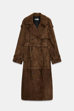 100% SUEDE LEATHER TRENCH COAT ZW COLLECTION LIMITED EDITION - Zara фото 3