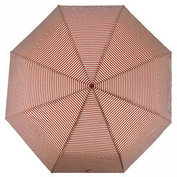 Зонт автомат Полоски ткань эпонж (полиэстер) с деколью, 8 лучей, д/купола 95см h56см, 3 сложения, 28см в сложенном виде, механизм против ветра, ручка с покрытием soft-touch, цвет красно-ванильный, 309гр (Китай) - Домашняя мода фото 4