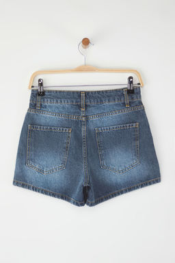 TRENDYOLMILLA Mavi Yuksek Bel City Denim Sort TWOSS25SR00154  фото 7