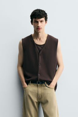 KNIT COTTON WAISTCOAT - Zara фото 2