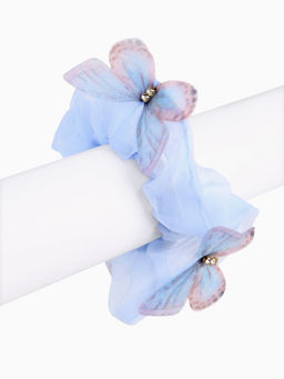 Цена за 2 шт. Резинка для волос «Бабочки» голубая, Холодное сердце