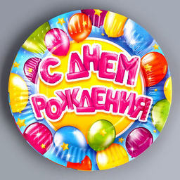 Посуда одноразовая бумажная «С днем рождения», 6 тарелок, 6 стаканов, 1 гирлянда