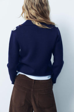 ARGYLE JACQUARD POLO SWEATER - Zara фото 5