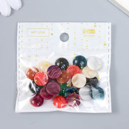 Декор для творчества пластик «Мраморные кружочки», набор 24 шт., 1.2×1.2×0.5 см