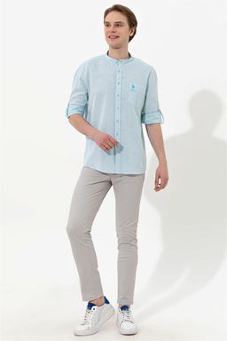 U. S. Polo Assn / Мужская бирюзовая рубашка с длинным рукавом - U.s. polo assn фото 4