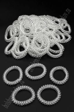 Резинки-пружинки для волос 5,5 см (100 шт) SF-7808, прозрачный №1