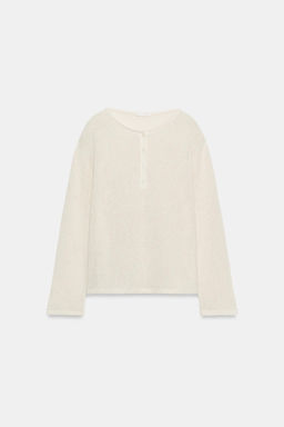 CAMISETA R?STICA CUELLO PANADERO / Crudo