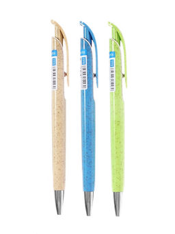 Цена за 12 шт. Ручка шариковая, автоматическая, синий стержень, узел 0.8 мм, на масляной основе, МИКС