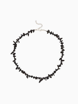 Ожерелье из камня, 45 см, чёрно-серое