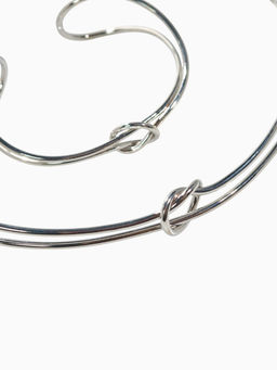 Набор 2 предмета: чокер, браслет Обруч узел, цвет серебро