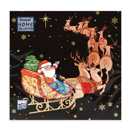 Цена за 2 шт. Салфетки бумажные Home Collection «Новогодний кортеж», 3 слоя, 33х33 см, 20 шт