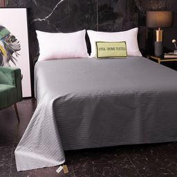 Простынь Страйп Сатин Однотонный 100% хлопок R1CT030 230*250