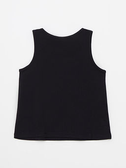 Bisiklet Yaka Bask?l? Pamuklu K?z ?ocuk Atlet - Waikiki фото 2