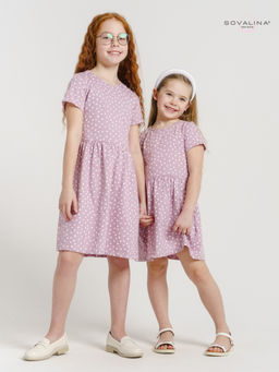 Платье Лето горох розовый - Sovalina фото 10