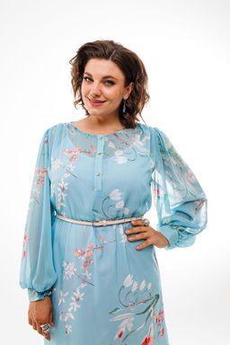 Платье ANELLI 1213 голубой  фото 3