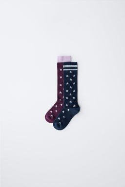 2-PACK OF STAR-PRINT TALL SOCKS