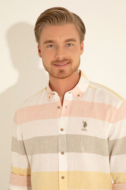 Мужская рубашка цвета хаки с длинным рукавом - U.s. polo assn фото 17