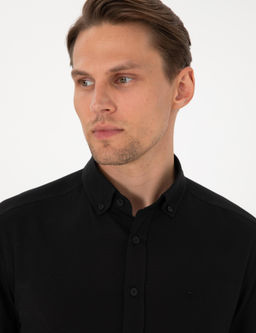 Siyah Oxford Slim Fit Kolay _t_lenebilir G_mlek - Pierre cardin фото 2