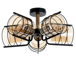 Светильник потолочный BayerLux «Моана», люстра 5хЕ27, 40 Вт, чёрный 43×14×21 см