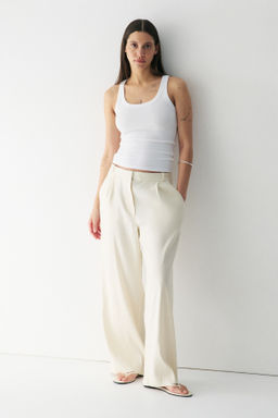 Pantal?n sastre amplio en mezcla de lino Easy Care - H&m фото 4