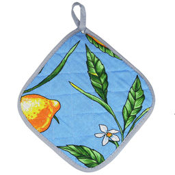 Кухонный комплект Лимон, вид 4: прихватка-варежка 15х30см + прихватка 20х20см, рогожка 171г/м2, хлопок 100%, наполнитель - ватин 280г/м2, на пластмассовом подвесе, Домашняя мода (Россия)  фото 3