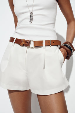 BELTED FLOWING BERMUDA SHORTS - Zara фото 12