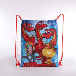 Мешок новогодний на шнурке, цвет красный/разноцветный - Simaland фото 2