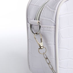 Сумка женская,18*7*14, отд на молнии, цепочка, белый - Simaland фото 4