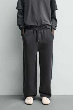 PANTAL?N JOGGER INTERLOCK RELAXED FIT / Gris oscuro - Zara фото 2