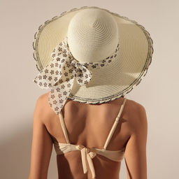 Шляпа женская MINAKU, молочная, размер 58, целлюлоза 100%, с бантом