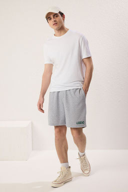 TRENDYOL MAN Gri Melanj Oversize/Genis Kesim Legend Nak?sl? Sort & Bermuda TMNSS25SR00043 - Trendyolmilla фото 2