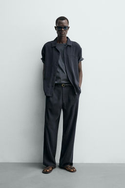 PANTAL?N FLUIDO RELAXED FIT / Gris azul