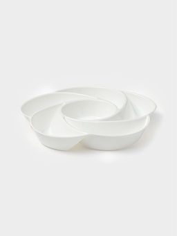 Менажница глубокая, 6 секций, d=28 см, пластик, белая