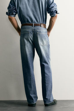 JEANS RELAXED FIT PLANCHADO / Azul - Zara фото 3