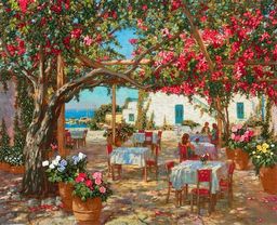 Набор для вышивания PANNA Живая картина JK-2018 Кафе у моря 34 х 28 см