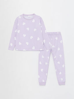 Bisiklet Yaka Desenli Uzun Kollu K?z ?ocuk Pijama Tak?m?