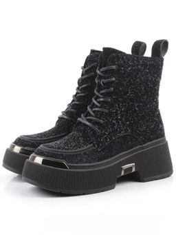 01-DMD-D256 BLACK Ботинки демисезонные женские (натуральная кожа, байка)