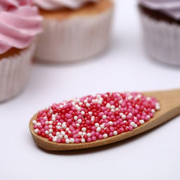 Цена за 2 шт. Посыпка кондитерская с мягким центром «Бисер» розовый, красный, серебро, 50 г