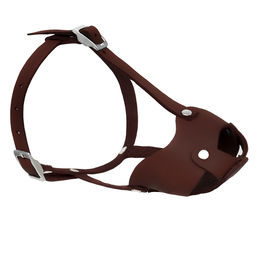 Намордник кожаный "Джу" цельнокроеный, коричневый, для мелких пород собак (йоркширский терьер) 4015012 25ка23