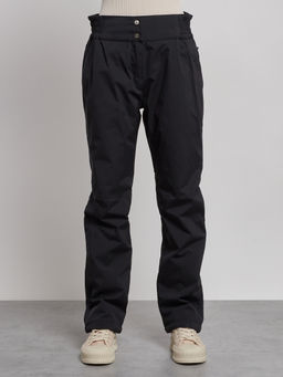 Брюки утепленные спортивные с высокой посадкой женские зимние черного цвета 7141Ch - Colannia фото 5