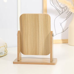 Зеркало настольное, зеркальная поверхность 12,5 х 17,5 см, цвет бежевый