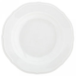 "Совершенство" Тарелка глубокая фарфоровая д204мм h33мм, 380мл, белый, рельефный декор, волнистый край (Китай)