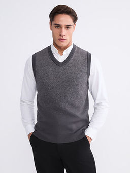 Standart Kal?p V Yaka Erkek Triko S?veter