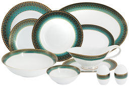 Обеденный сервиз Бухара зелёный, 6 персон, 27 предметов