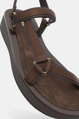 STRAPPY HOOK-AND-LOOP SANDALS - Zara фото 8